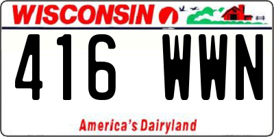 WI license plate 416WWN