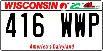WI license plate 416WWP