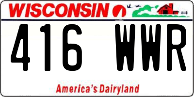 WI license plate 416WWR