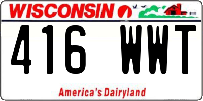 WI license plate 416WWT
