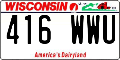 WI license plate 416WWU