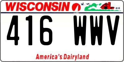 WI license plate 416WWV