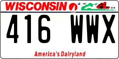 WI license plate 416WWX