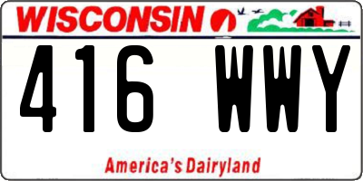 WI license plate 416WWY