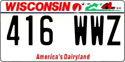 WI license plate 416WWZ