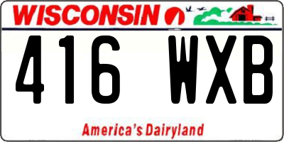 WI license plate 416WXB