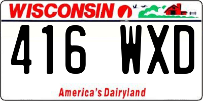WI license plate 416WXD