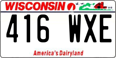 WI license plate 416WXE