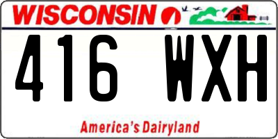 WI license plate 416WXH