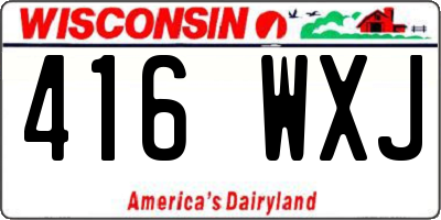 WI license plate 416WXJ