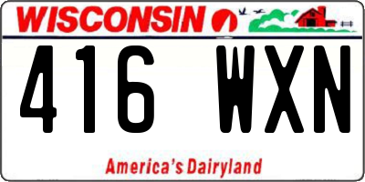WI license plate 416WXN
