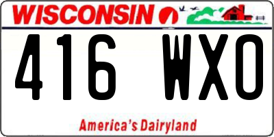 WI license plate 416WXO