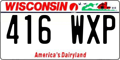 WI license plate 416WXP