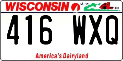 WI license plate 416WXQ