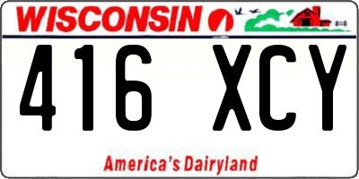 WI license plate 416XCY