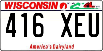 WI license plate 416XEU