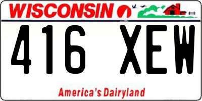 WI license plate 416XEW