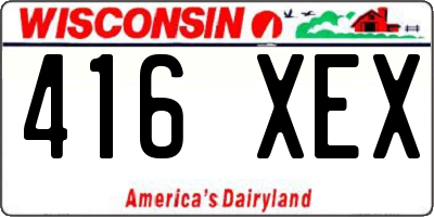 WI license plate 416XEX