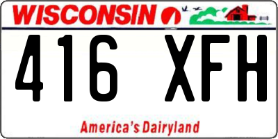 WI license plate 416XFH