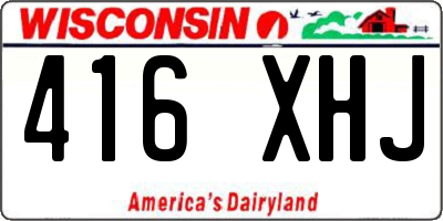 WI license plate 416XHJ