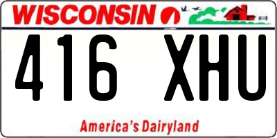 WI license plate 416XHU