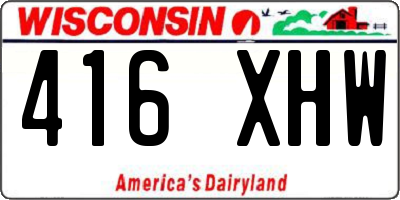 WI license plate 416XHW