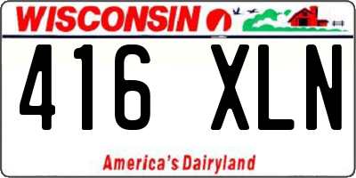 WI license plate 416XLN