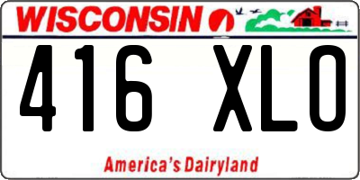 WI license plate 416XLO
