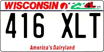 WI license plate 416XLT