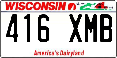 WI license plate 416XMB