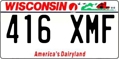 WI license plate 416XMF