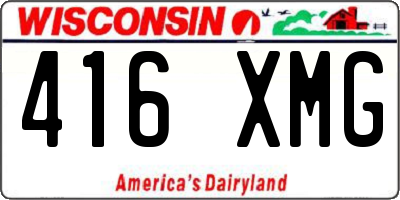 WI license plate 416XMG