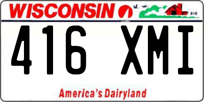 WI license plate 416XMI