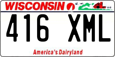 WI license plate 416XML