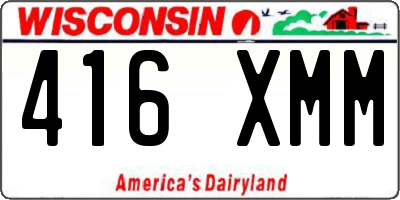 WI license plate 416XMM