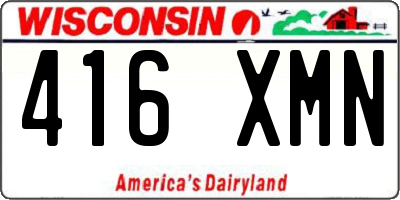 WI license plate 416XMN