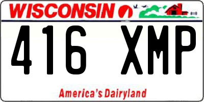 WI license plate 416XMP