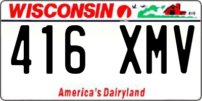 WI license plate 416XMV