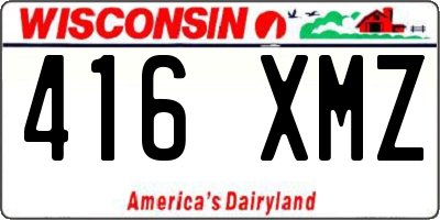 WI license plate 416XMZ