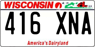 WI license plate 416XNA