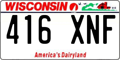 WI license plate 416XNF