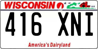 WI license plate 416XNI