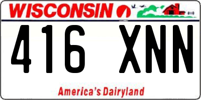 WI license plate 416XNN