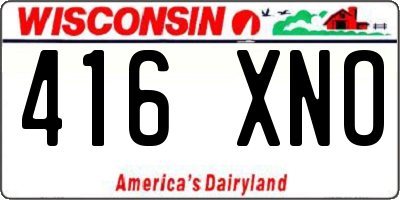 WI license plate 416XNO
