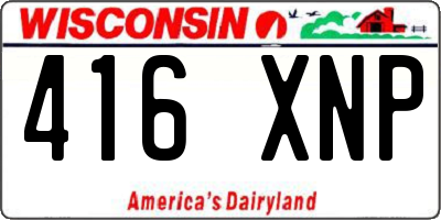 WI license plate 416XNP