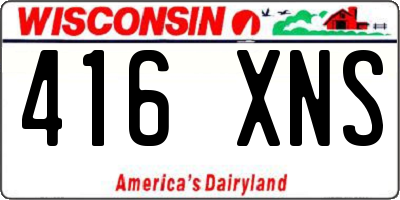 WI license plate 416XNS