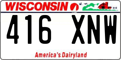 WI license plate 416XNW