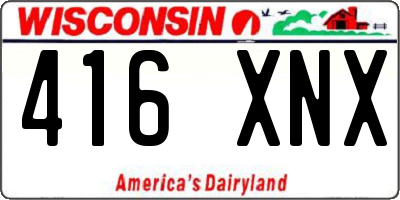WI license plate 416XNX