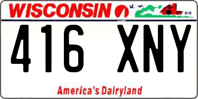WI license plate 416XNY