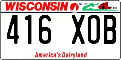 WI license plate 416XOB